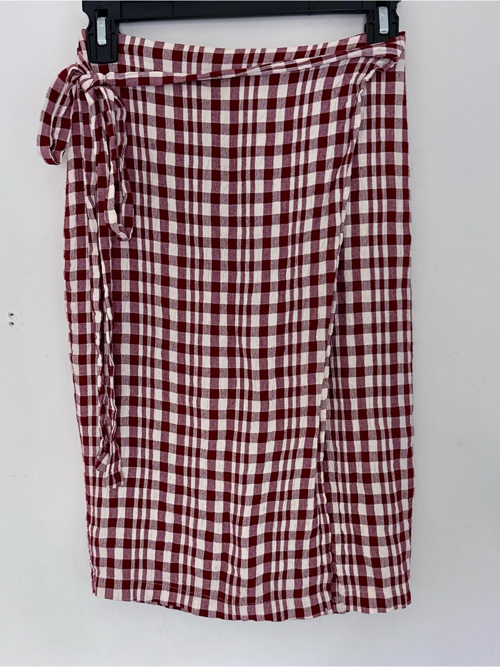 Reformation Wrap Skirt XS In Checkered